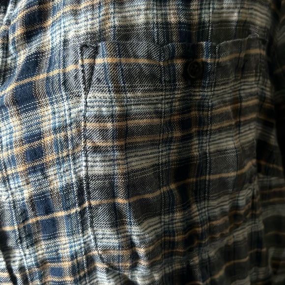 Hippie Laundry Blue Plaid Long Sleeve High Low Tunic - Picture 3 of 8